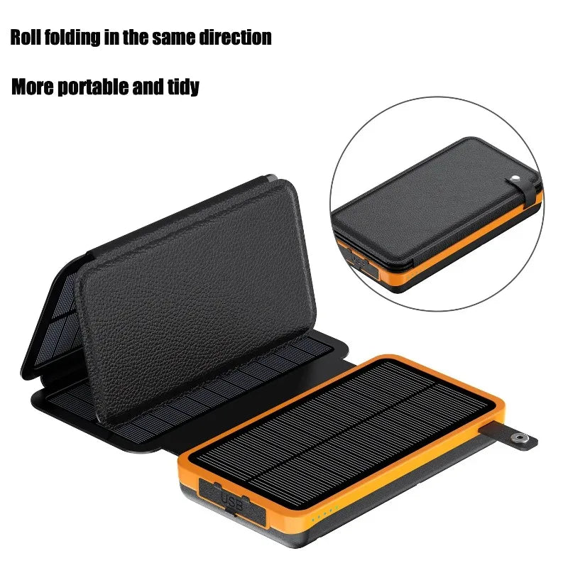 Rscrola 50000mAh Portable Solar Power Bank Fast Charging Battery Pack