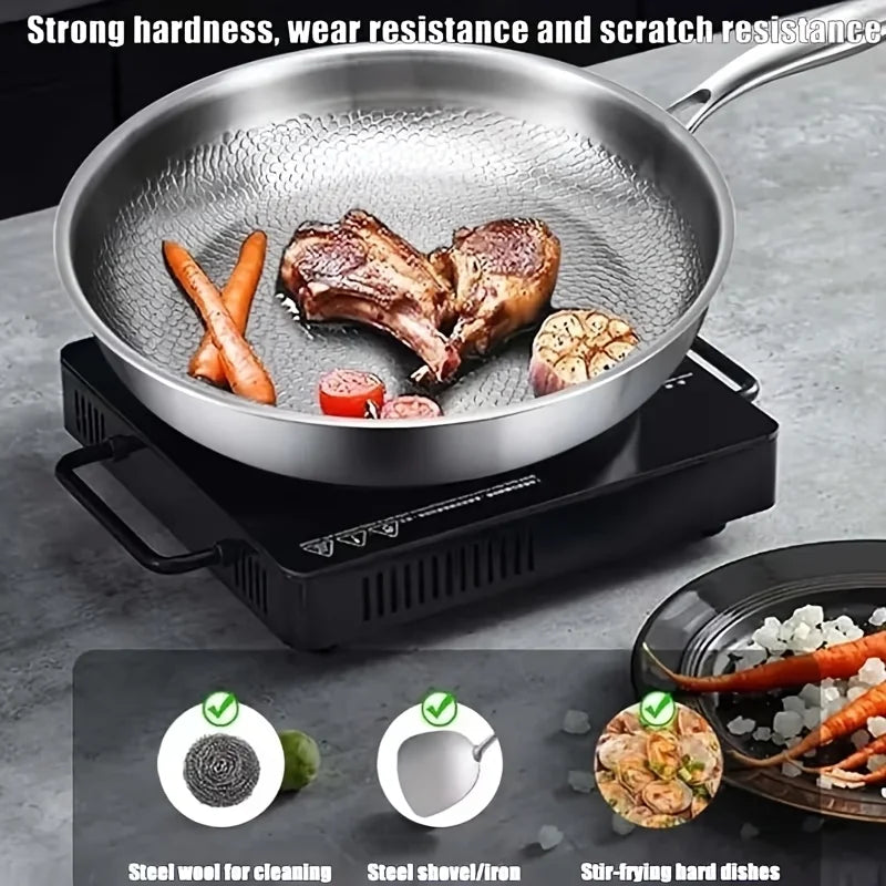 Premium Titanium Frying Pan With Induction Compatible Nonstick Glass Lid