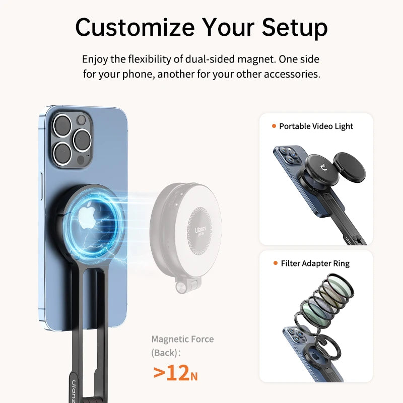 Ulanzi MA30 Magnetic Phone Tripod Holder for iPhone