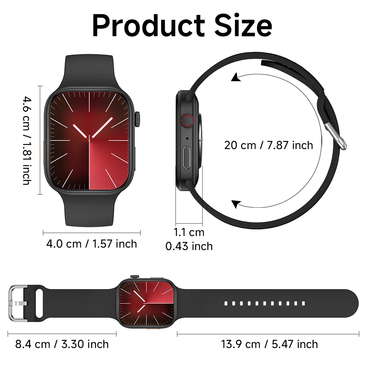 Odelettevcy Smartwatch With Bluetooth Calling And Heart Rate Monitoring