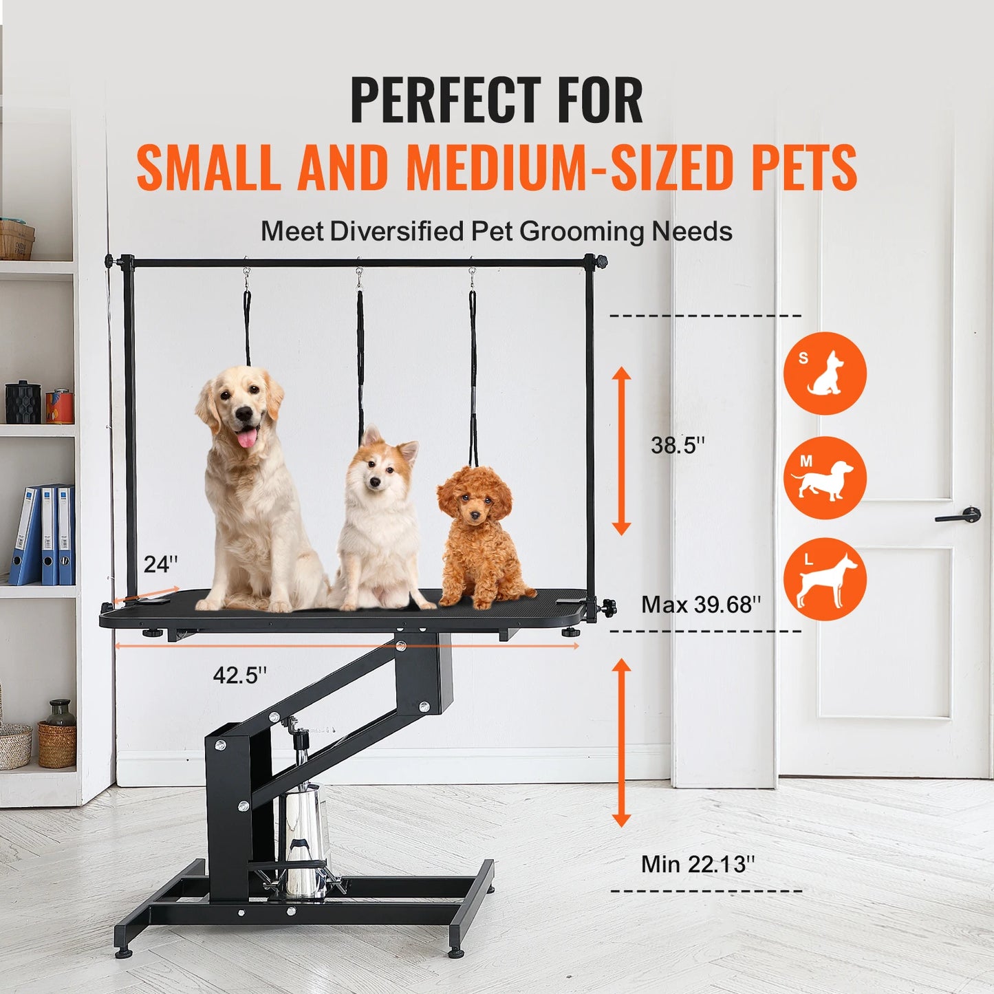 SucceBuy Hydraulic Pet Grooming Table 400 Lbs Capacity