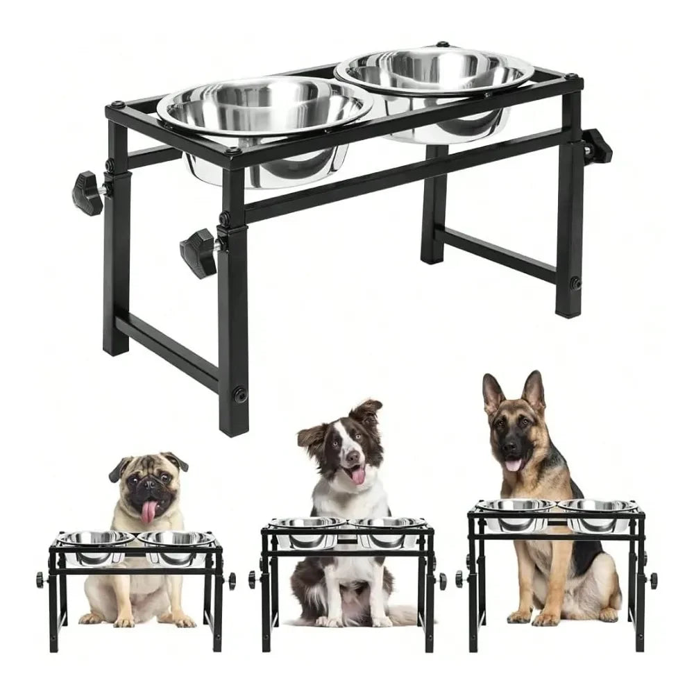 Elevate mealtime with a stylish stainless steel feeder that quietly tidies up messes, reduces strain on your dog's neck and joints, and keeps water and food neatly contained for calmer, happier meals.