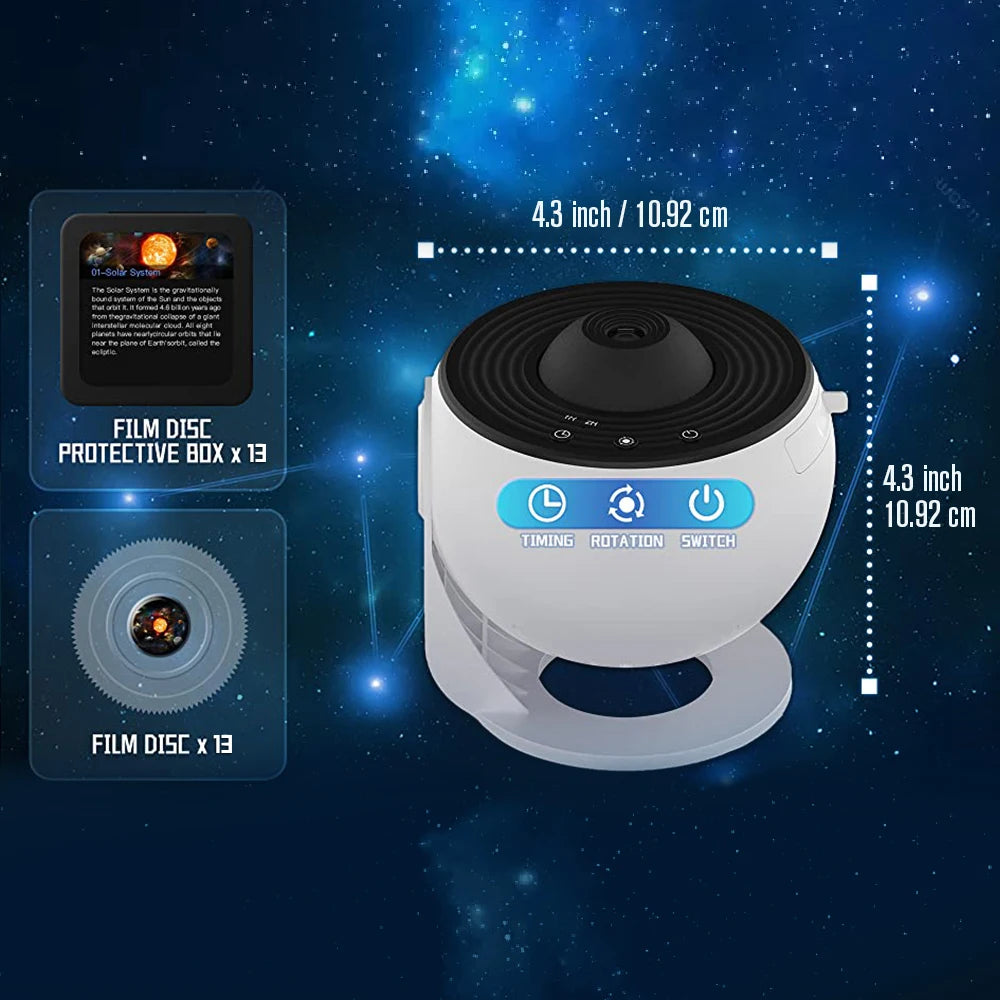 Aiopp Galaxy Star Projector With 360 Rotation And Mute Design