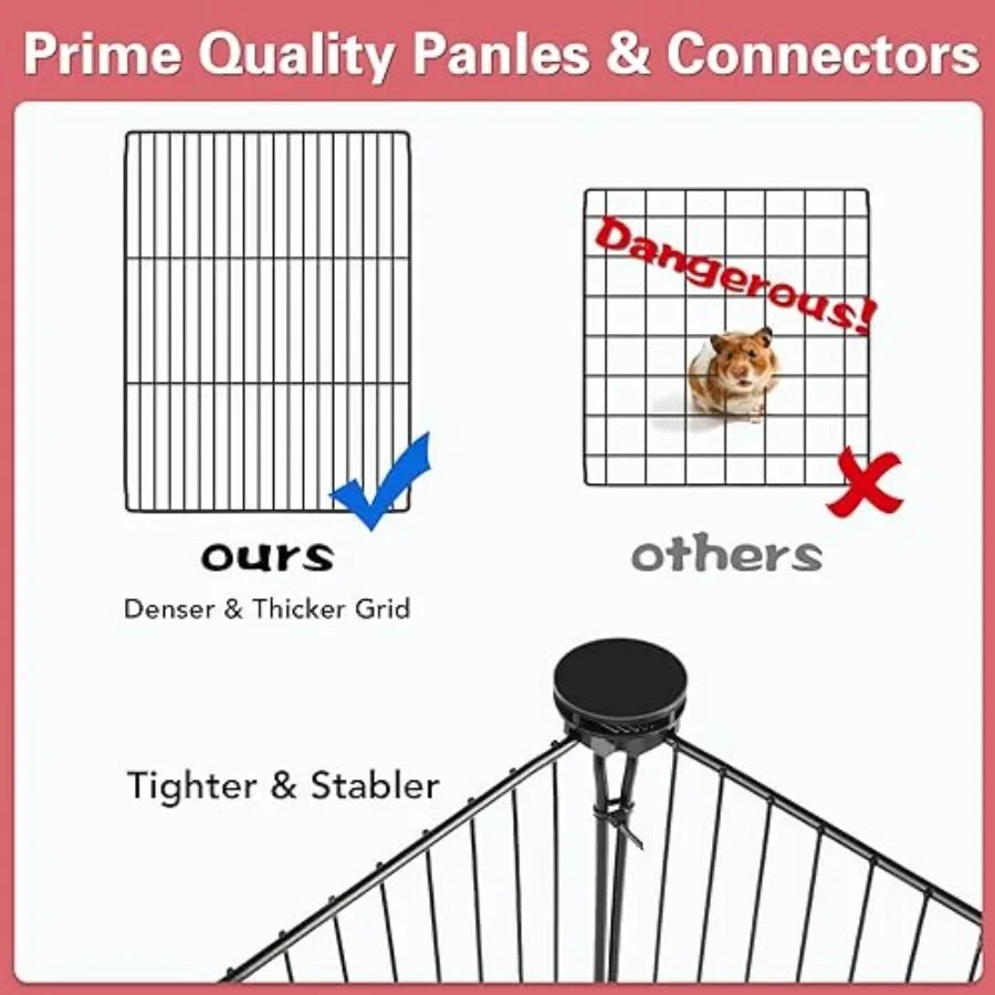 Secure Indoor Pet Playpen With Waterproof Mat For Guinea Pigs