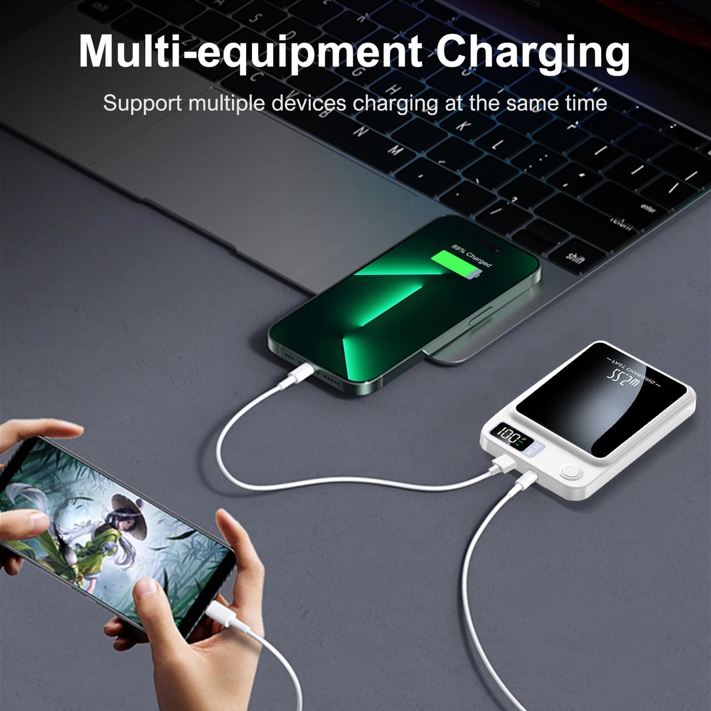 Wireless Magnetic Power Bank 22.5W Charging 10000mAh Led Display Portable