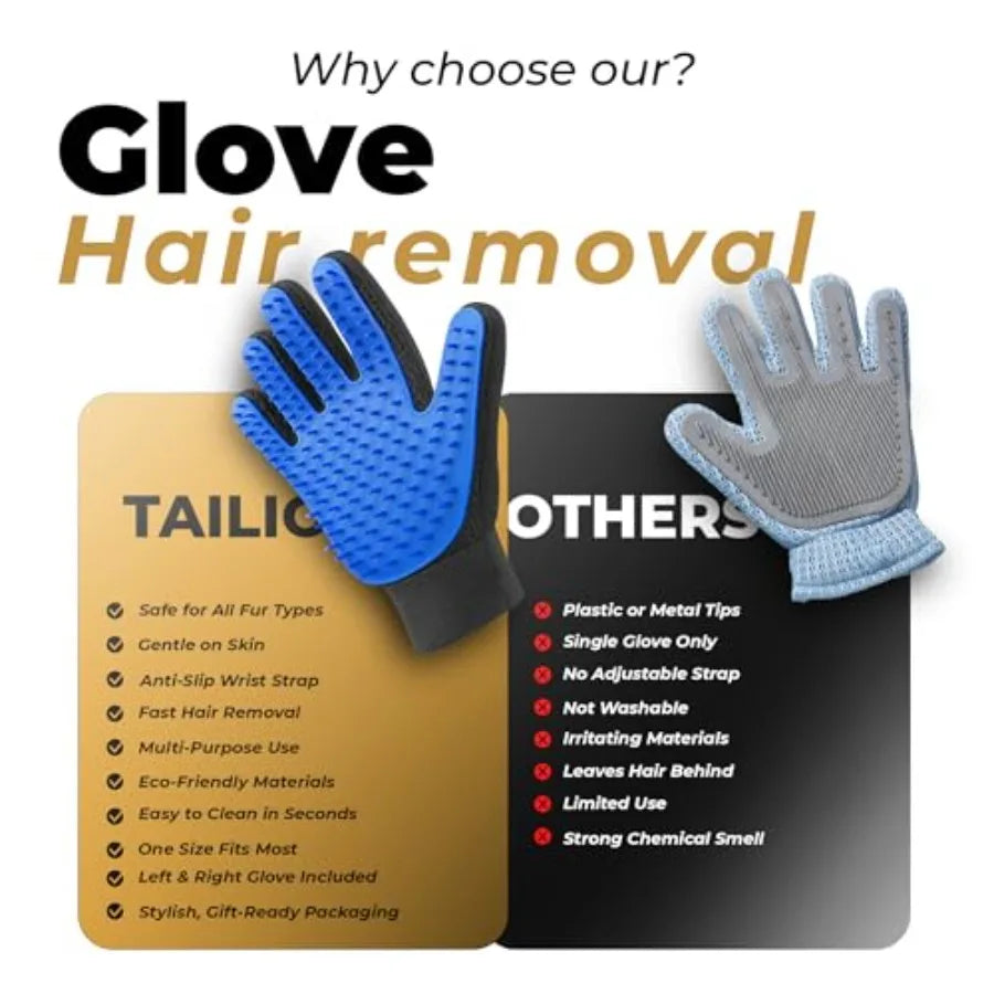 Professional Pet Grooming Gloves Deshedding Massager Mitt For Dogs Cats