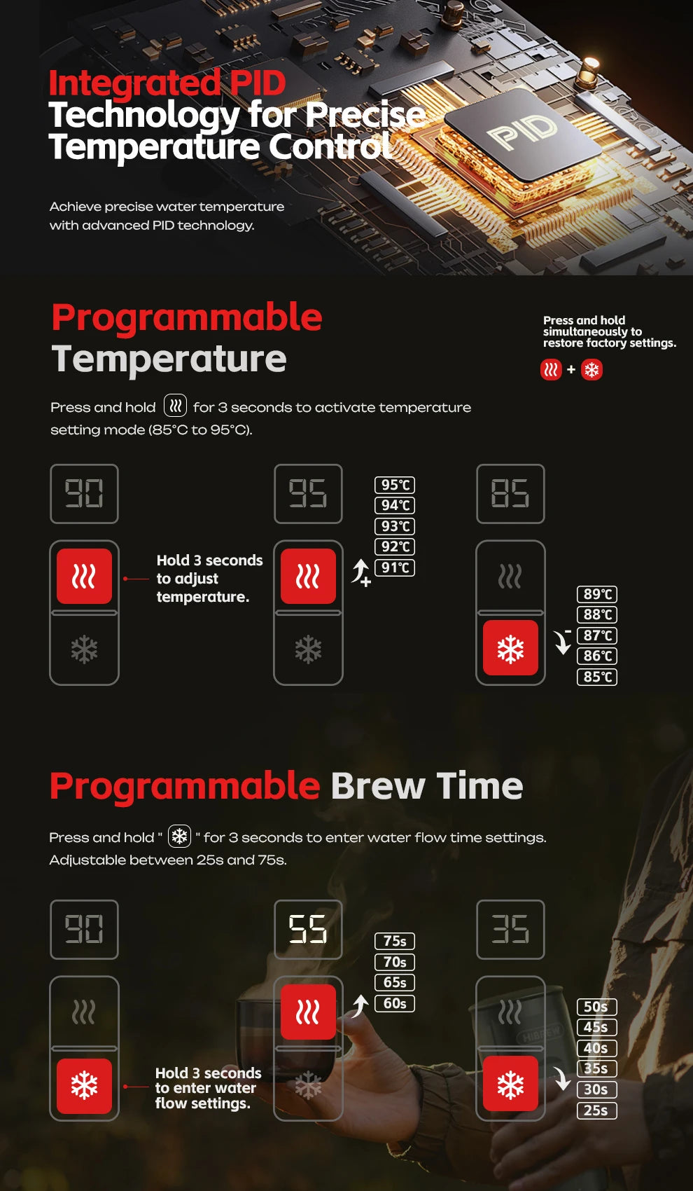 HiBREW H4C Portable Espresso Machine 3in1 Travel Coffee Maker 7500mAh Battery