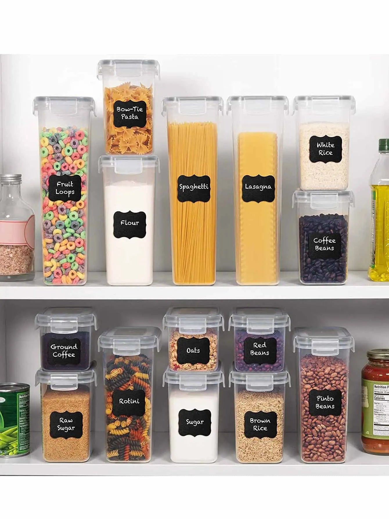 Airtight Food Storage Containers With Labels 24 Pack