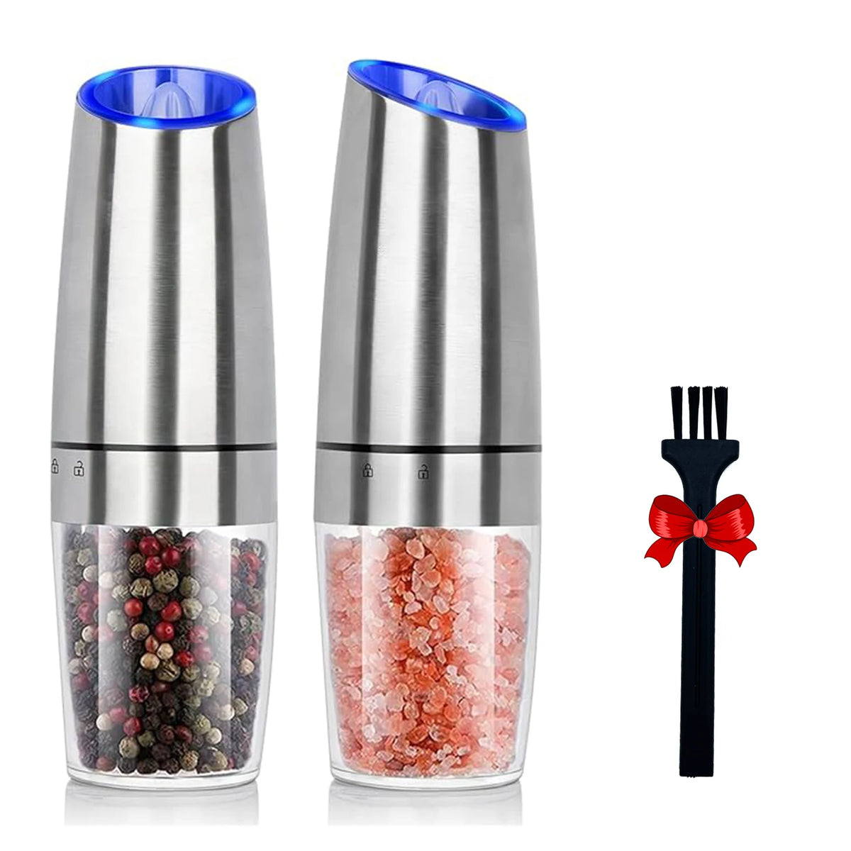 Stainless Steel Electric Salt And Pepper Grinder With LED Light