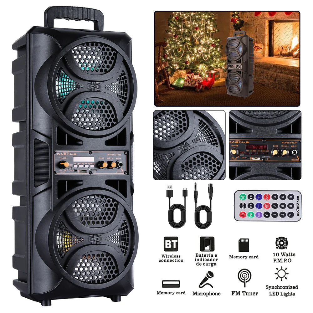 CURUK 3000W Portable Bluetooth Speaker Karaoke Subwoofer Bass