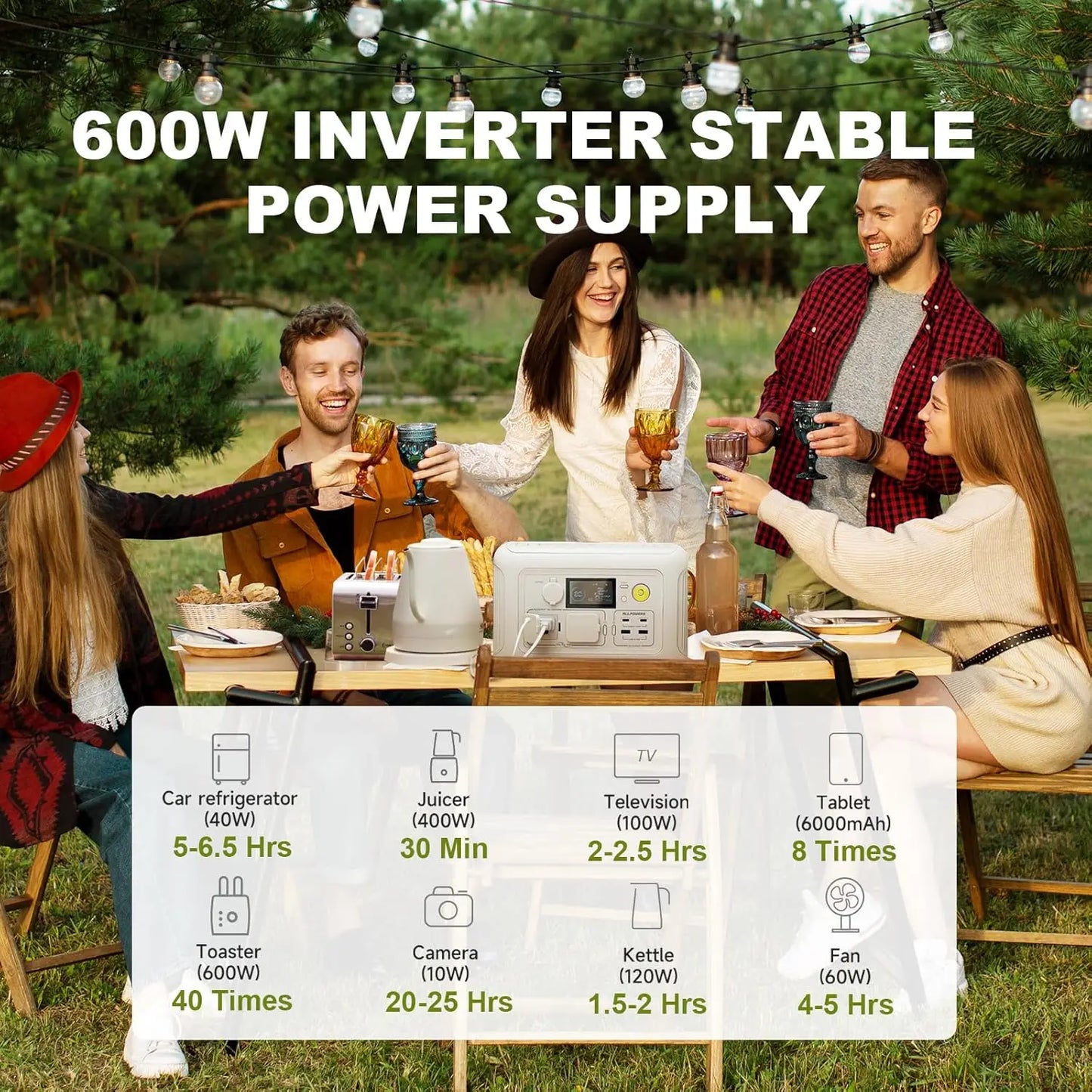ALLPOWERS R600 Portable Power Station 299Wh LiFePO4 Solar Generator