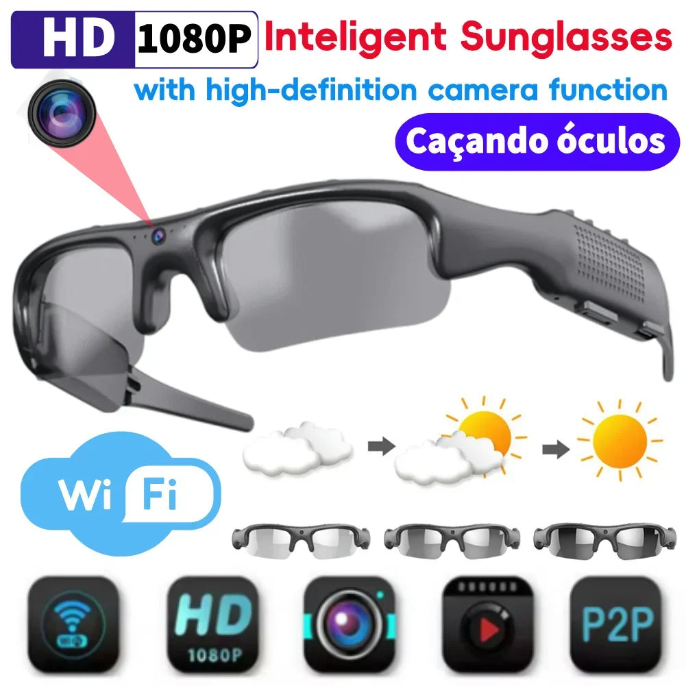 ALLOYSEED YJ01 Smart Glasses With 1080P WiFi Camera And Built In Microphone For Hands Free Video Recording