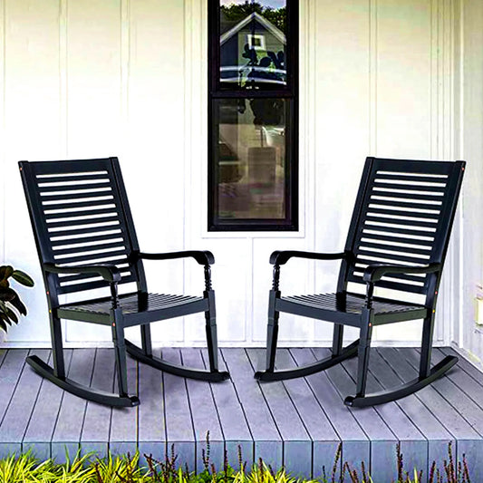 Outdoor Acacia Wood Rocking Chairs For Deck Balcony Patio