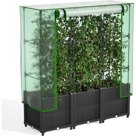 Turn a balcony or yard into a productive greenhouse with this versatile raised garden bed.