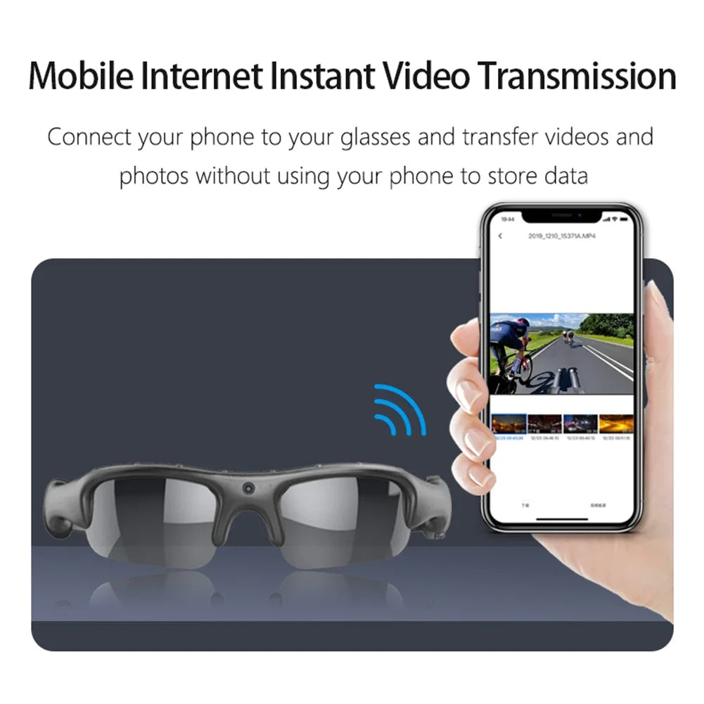 ALLOYSEED YJ01 Smart Glasses With 1080P WiFi Camera And Built In Microphone For Hands Free Video Recording