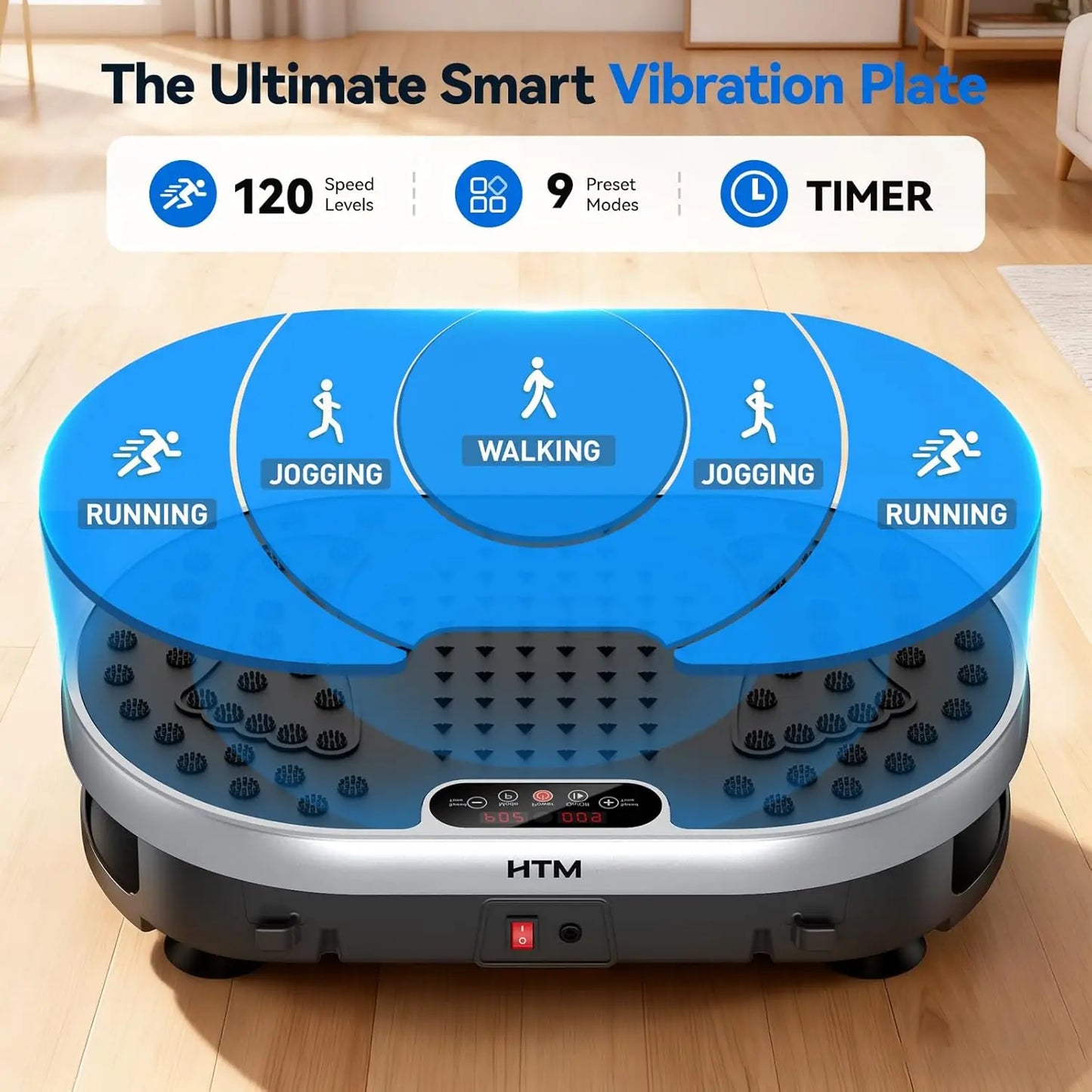 Vibration Plate Exercise Machine With 120 Speed Levels And 9 Preset Programs For Home Fitness Equipment Weight Loss