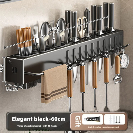 Heavy Duty Wall Mount Kitchen Knife Storage Rack Organizer