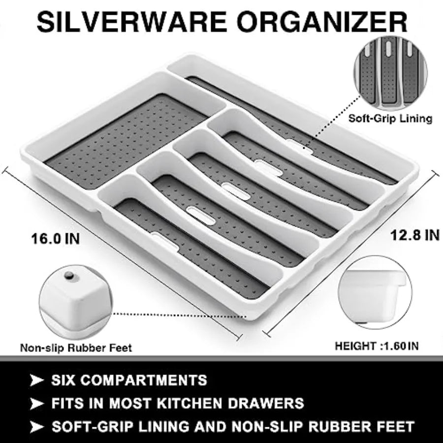 Stainless Steel Flatware Set For Eight With Organizer