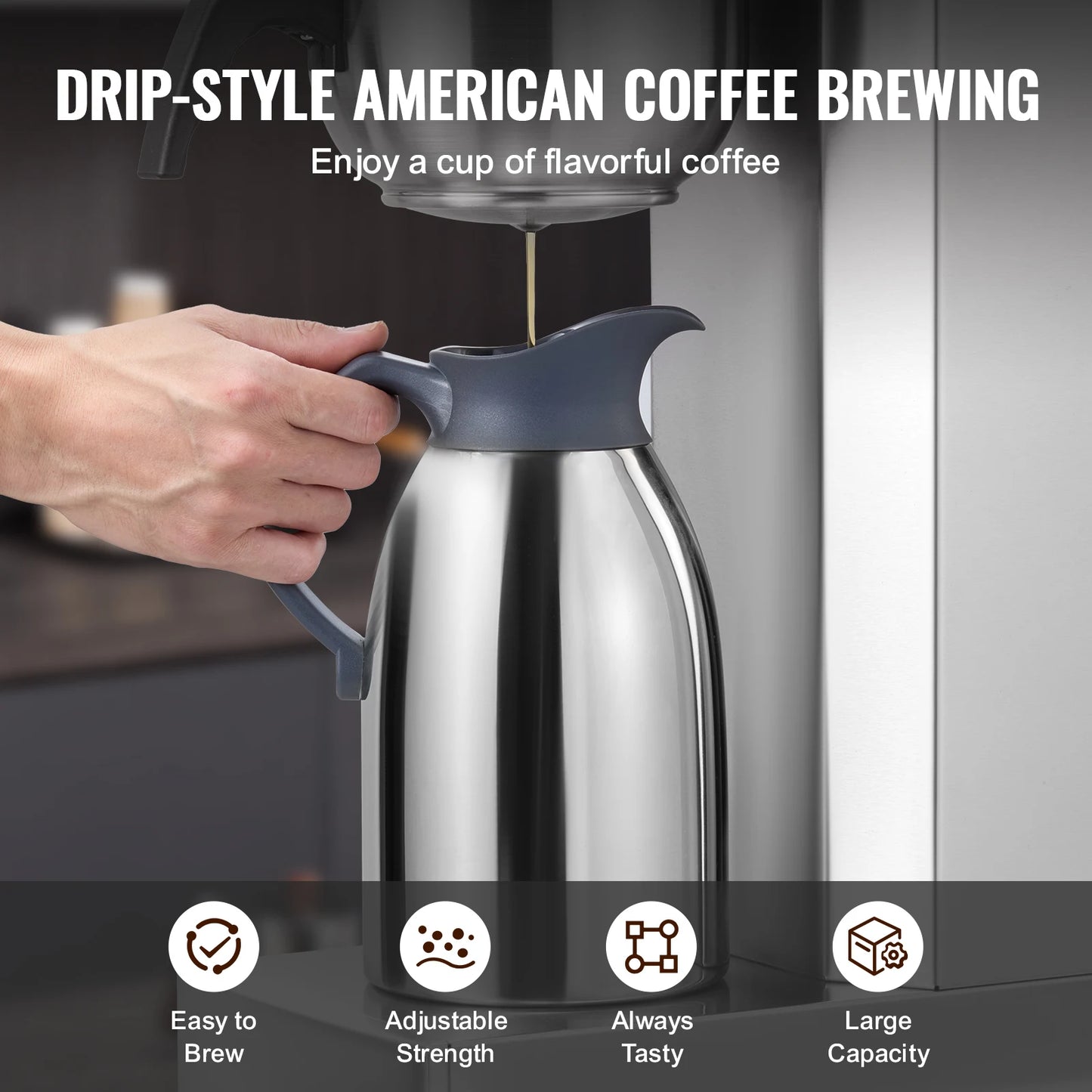 SucceBuy Stainless Steel Commercial Drip Coffee Maker Restaurant Office