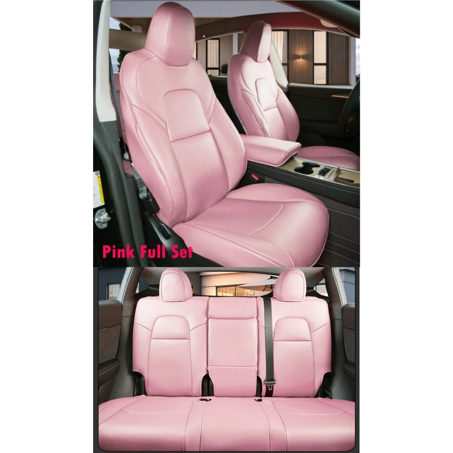 Tesla Model 3 Full Set Car Seat Covers Nappa PU Leather Front And Rear