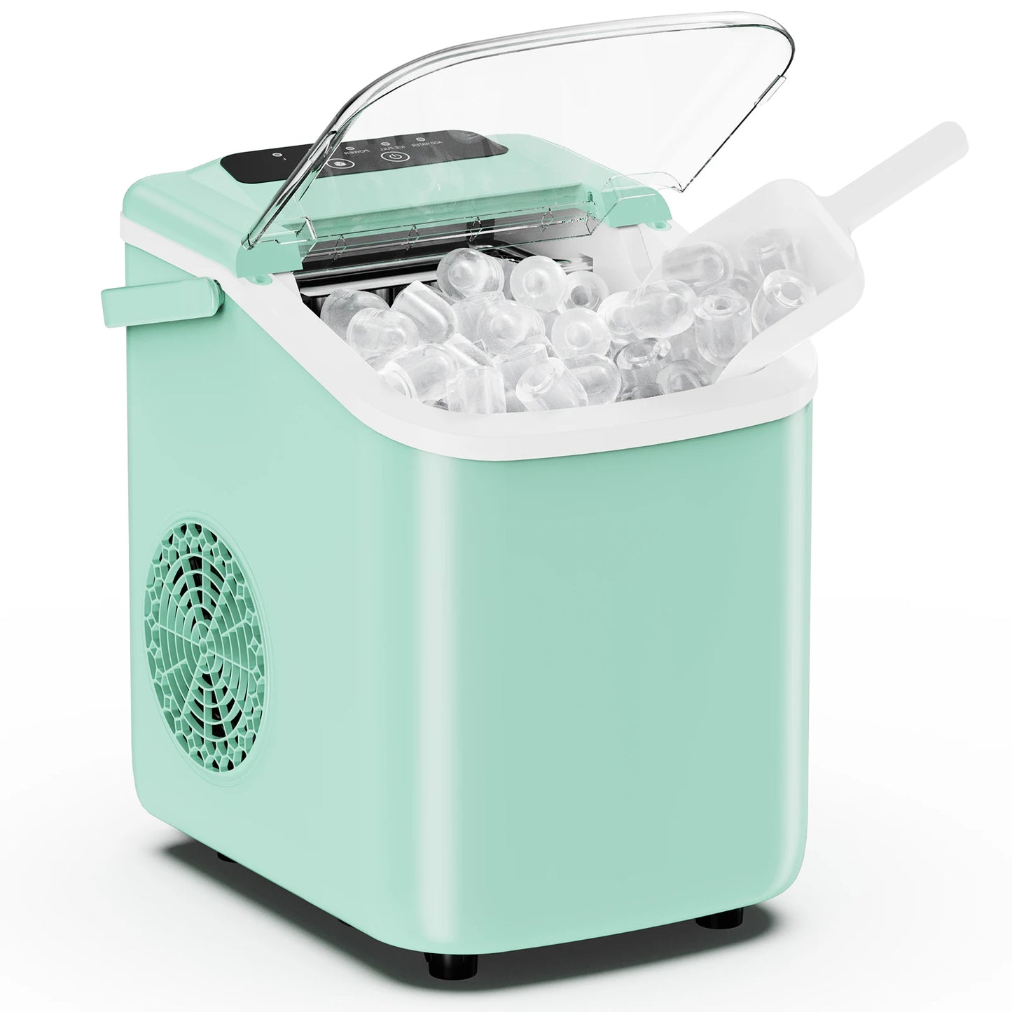 Portable Countertop Ice Maker With Scoop Basket And Handle