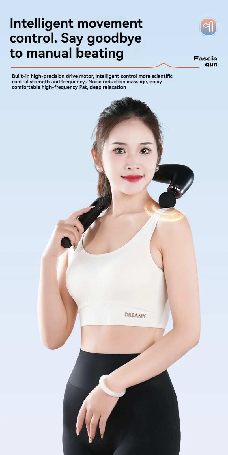 Paqin Smart Electric Fascia Gun Handheld Muscle Relaxation Massage Device