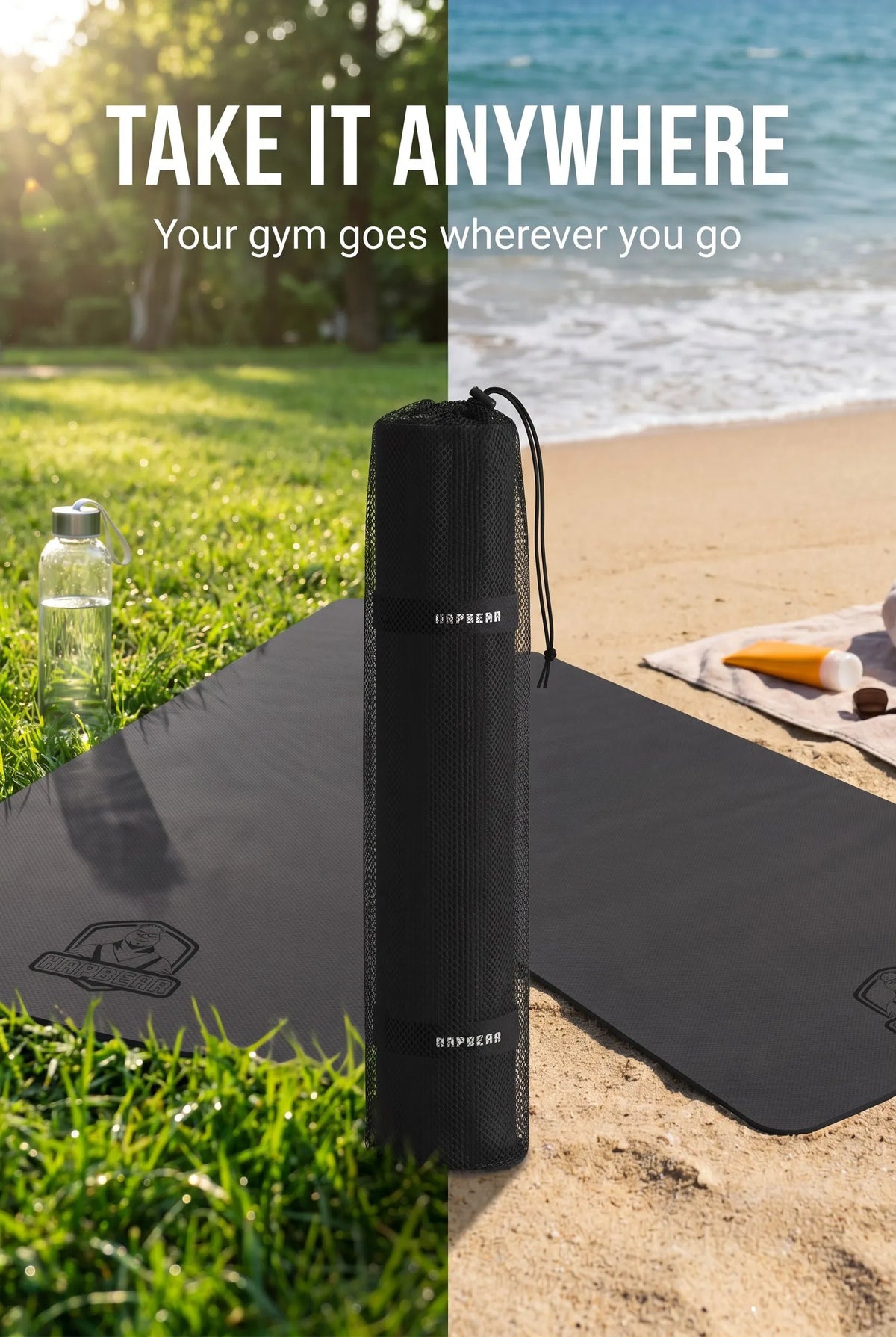 Hapbear Premium TPE Non Slip Yoga Mat For Home Workouts