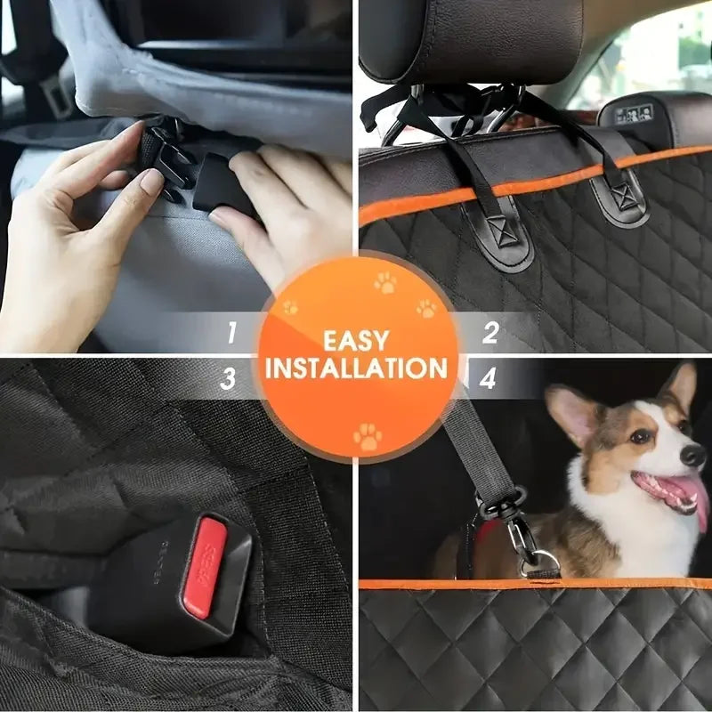 Waterproof Hammock Dog Seat Cover For Cars With Universal Back Seat Fit Protects Interior For Small Breeds Easy Install