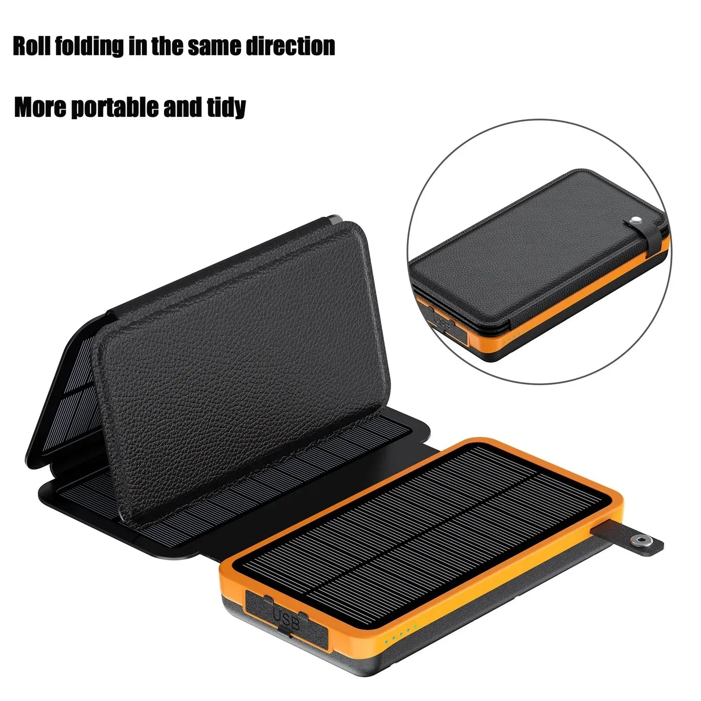 Rscrola 50000mAh Portable Solar Power Bank Fast Charging Battery Pack