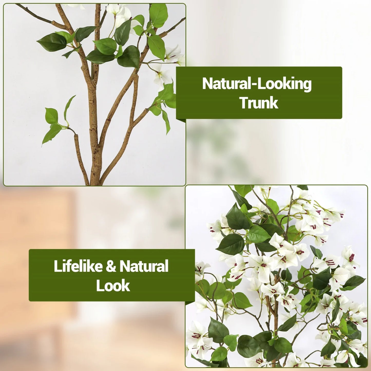 HiMISS Lifelike Artificial Tree Pot Indoor Home Office Wedding Decor