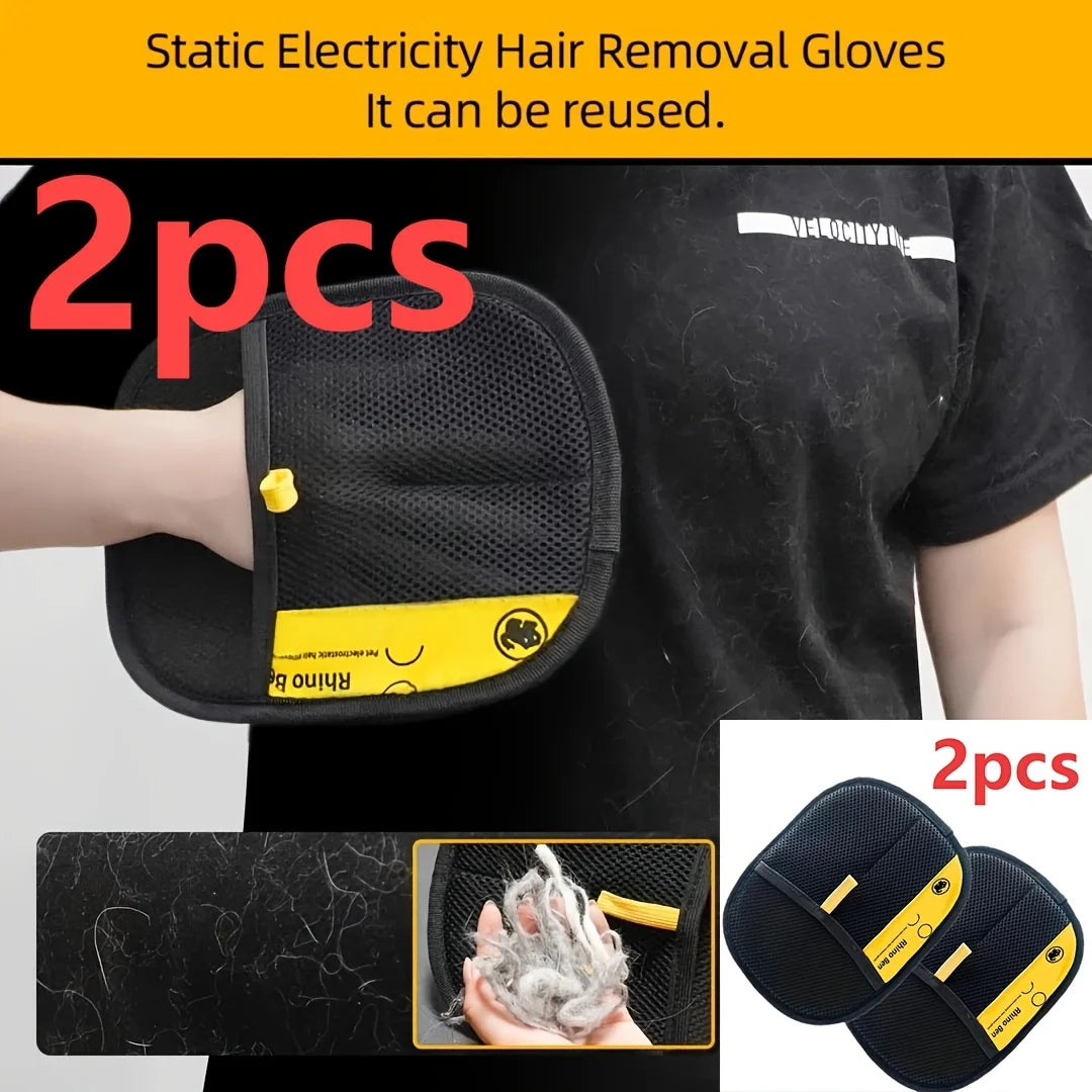 Pet Hair Removal Gloves Double Sided Cat Grooming Anti Shedding Tools