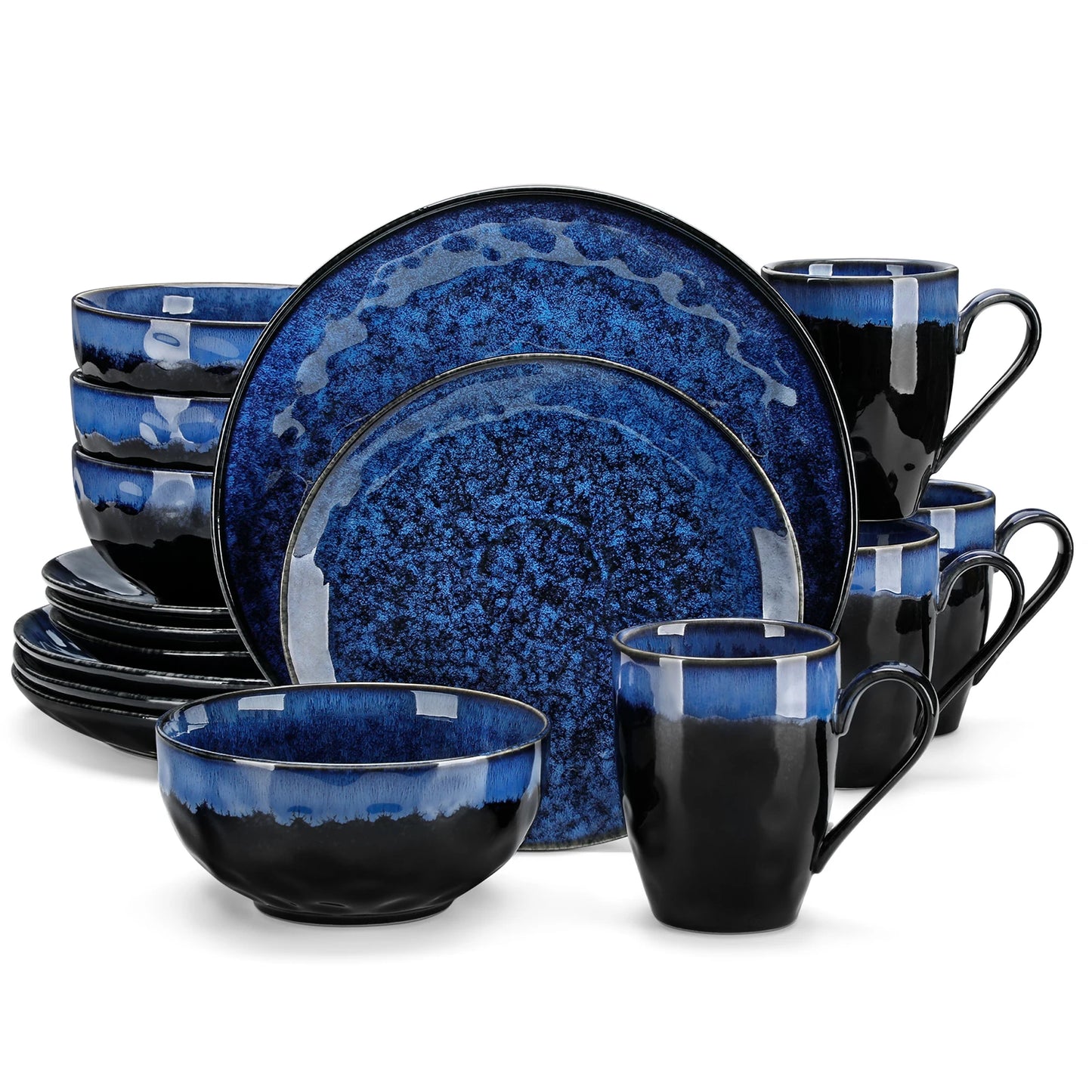 MALACASA Starry Blue Dinner Set 16 32 48 Pieces Collection