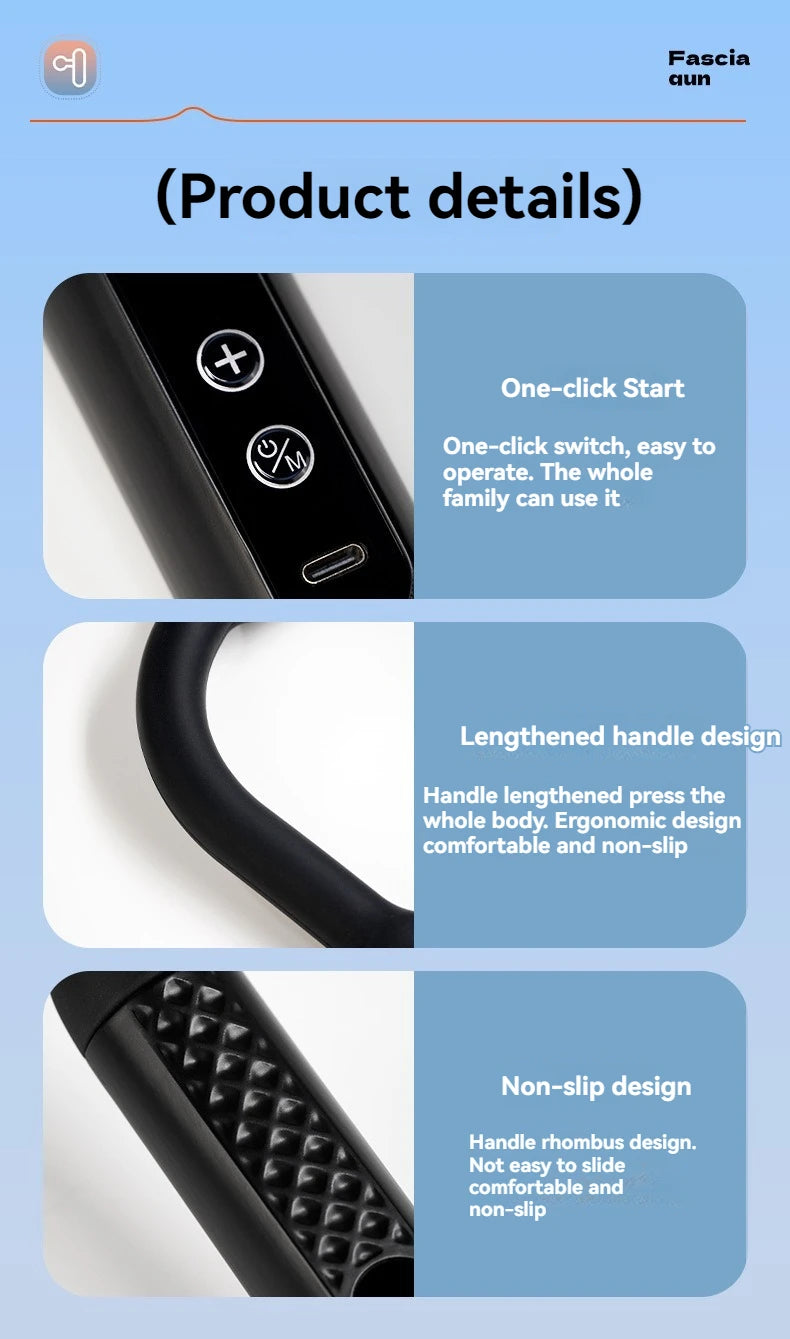 Paqin Smart Electric Fascia Gun Handheld Muscle Relaxation Massage Device