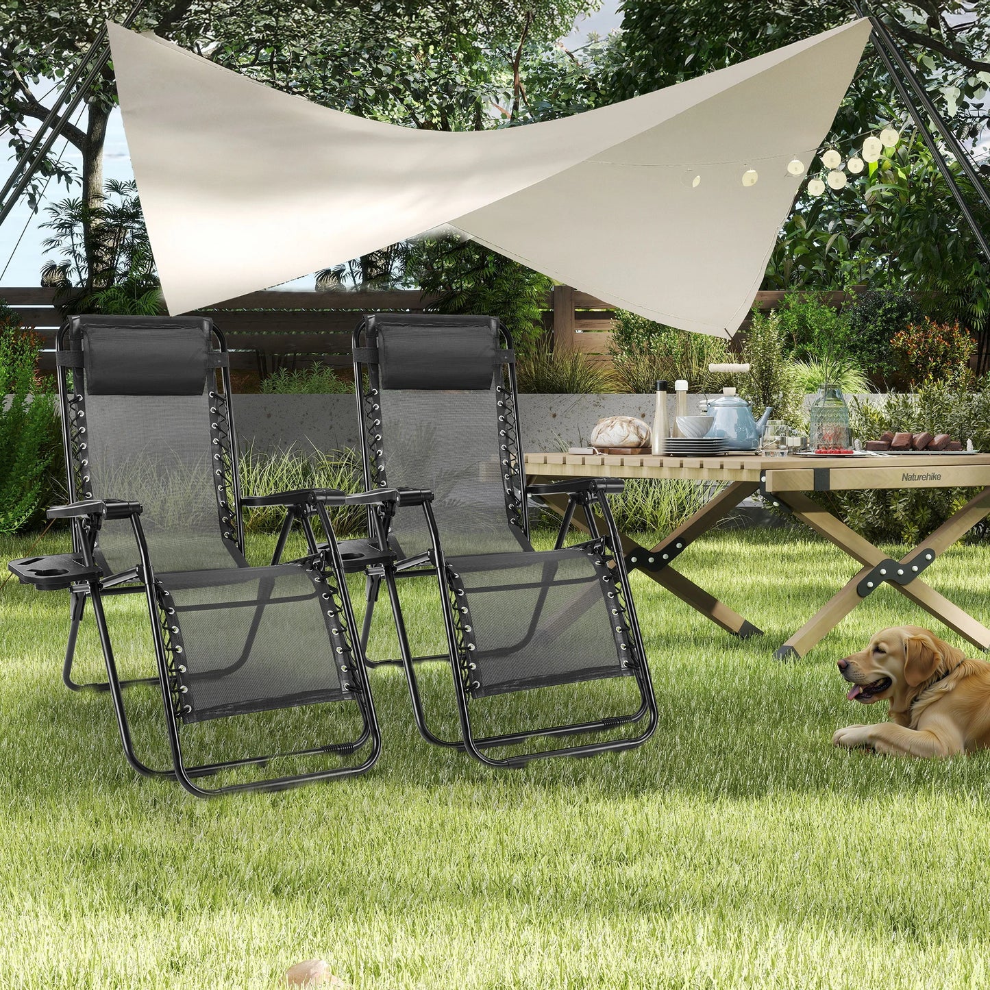 JHK Zero Gravity Recliner Chairs Set of 2 Cup Holders