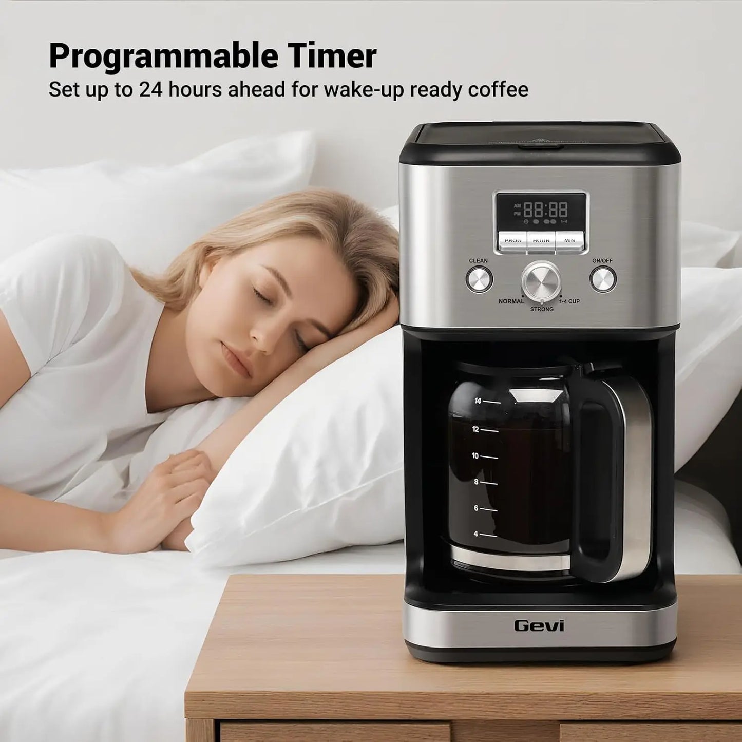 Programmable 14 Cup Drip Coffee Maker With Auto Shutoff