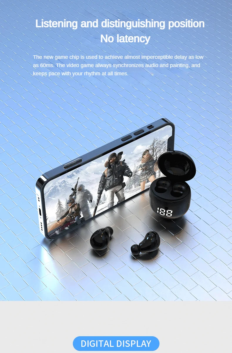 Shuke Wireless Bluetooth Earphones Active Noise Cancellation Charging Case Mic