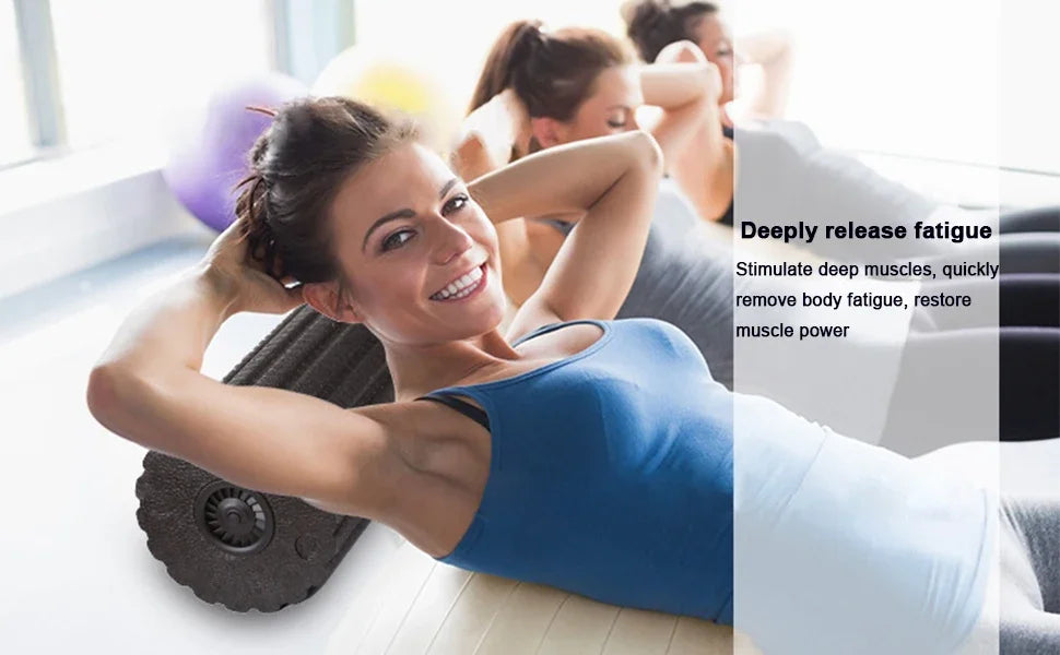 IQTEMOT Electric Yoga Column Roller With Vibration Massage 5 Speeds