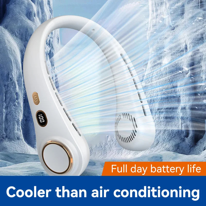Portable Neck Fan Rechargeable Personal Cooling For Outdoor Travel