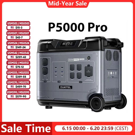 OUKITEL P5000 Pro Portable Power Station 5120Wh LiFePO4 Solar Generator
