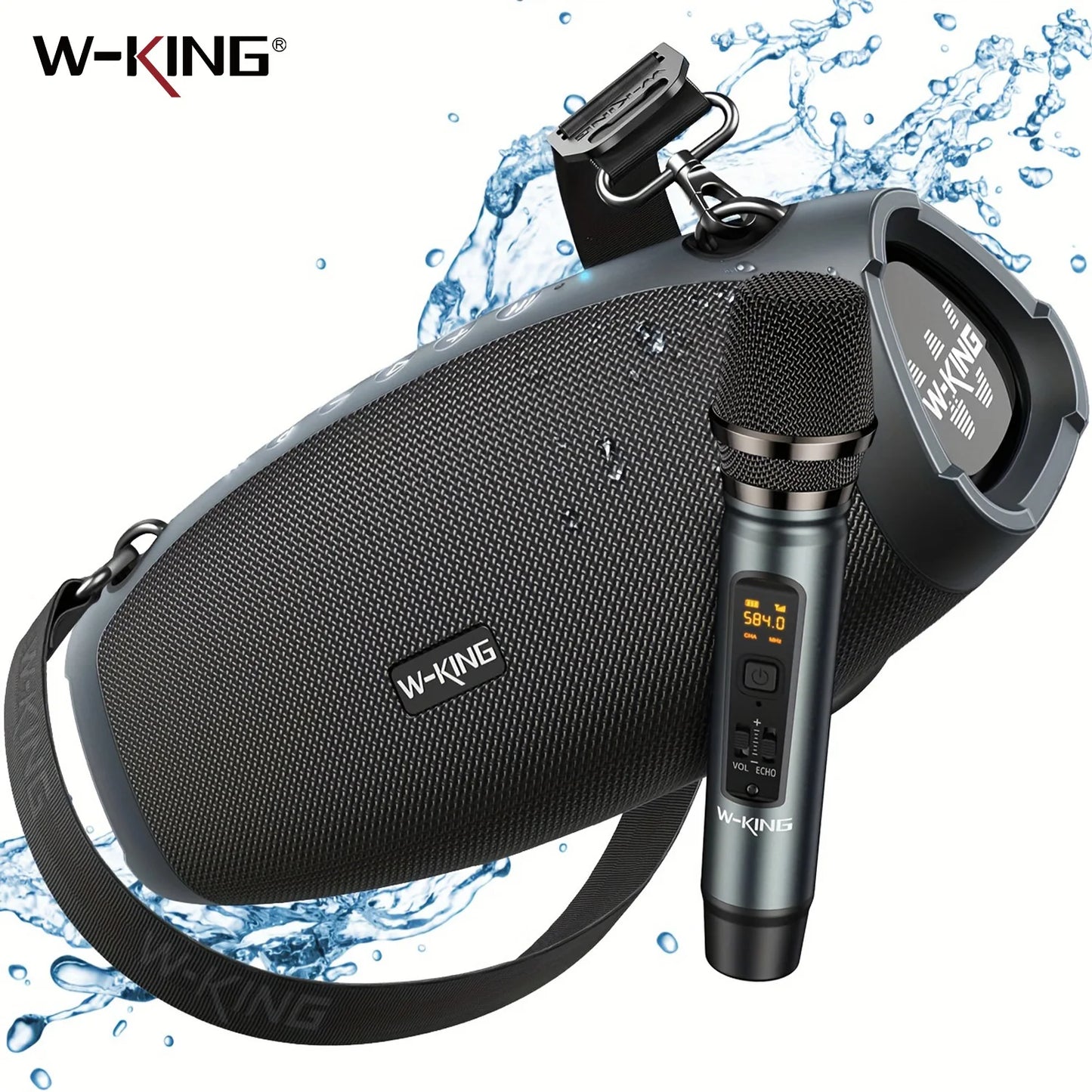 W-King Portable Bluetooth Speaker 70W With Wireless Microphone