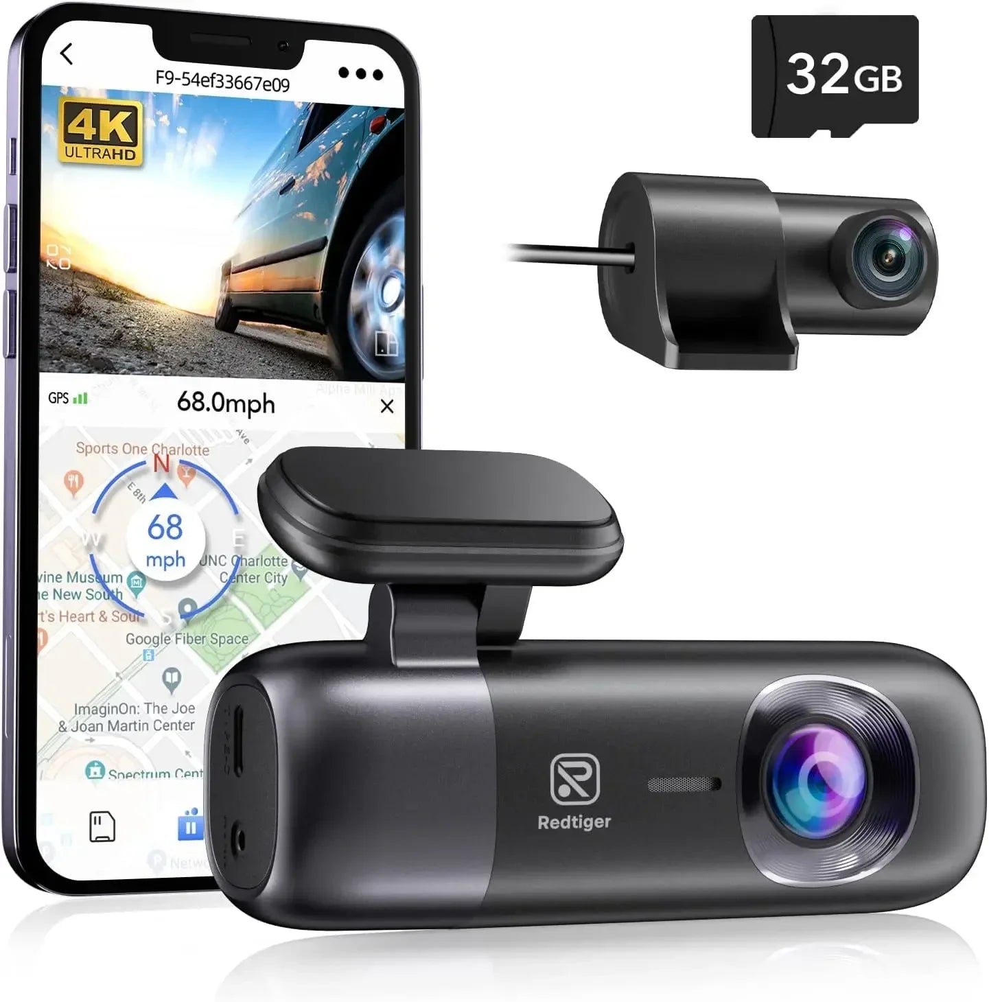 RedTiger Dash Cam 4K Front and Rear GPS Car Recorder