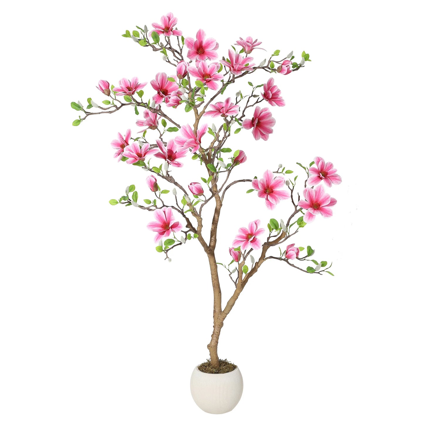 HiMISS Lifelike Magnolia Tree Silk Plant for Home Decor