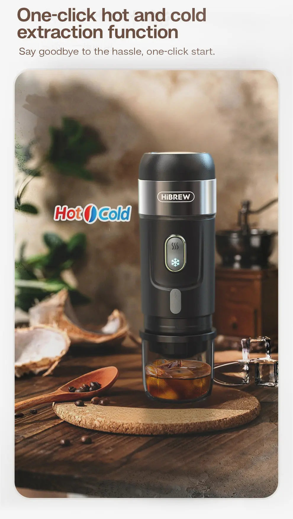 HiBREW Portable Espresso Coffee Machine For Car And Home 12V