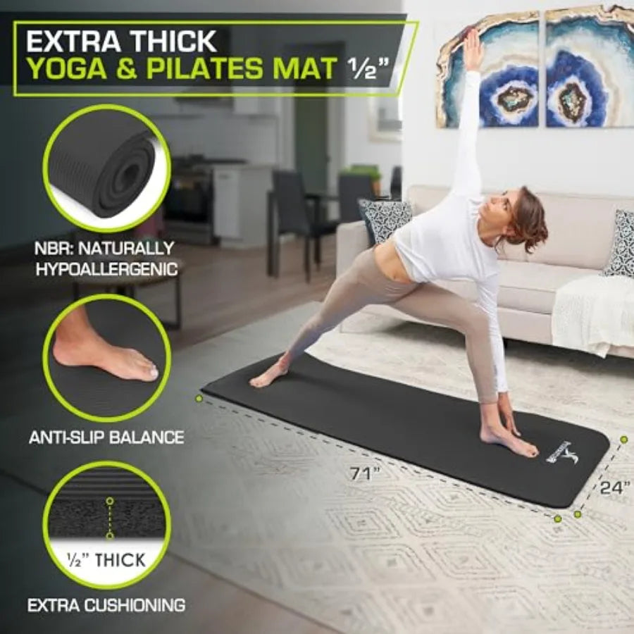 Extra Thick Yoga And Pilates Mat With Comfort Foam