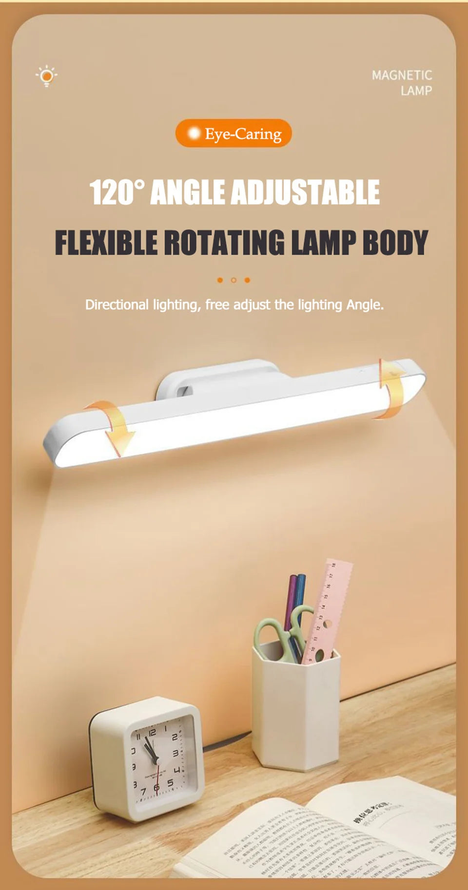 Remote LED Desk Lamp Magnetic Hanging Night Light USB Rechargeable