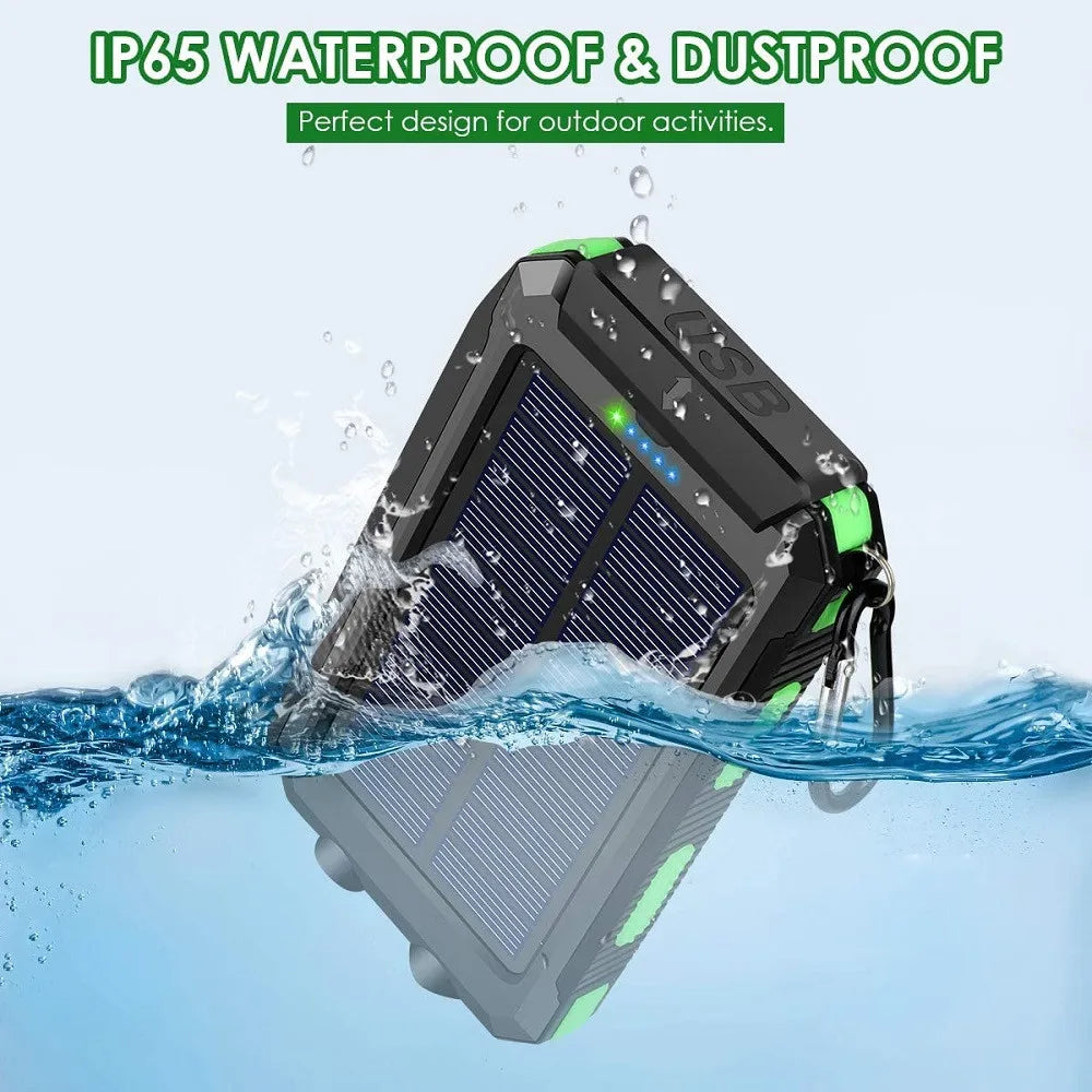 Oloey Solar Power Bank 80000Mah Portable Charger Strong Led Light