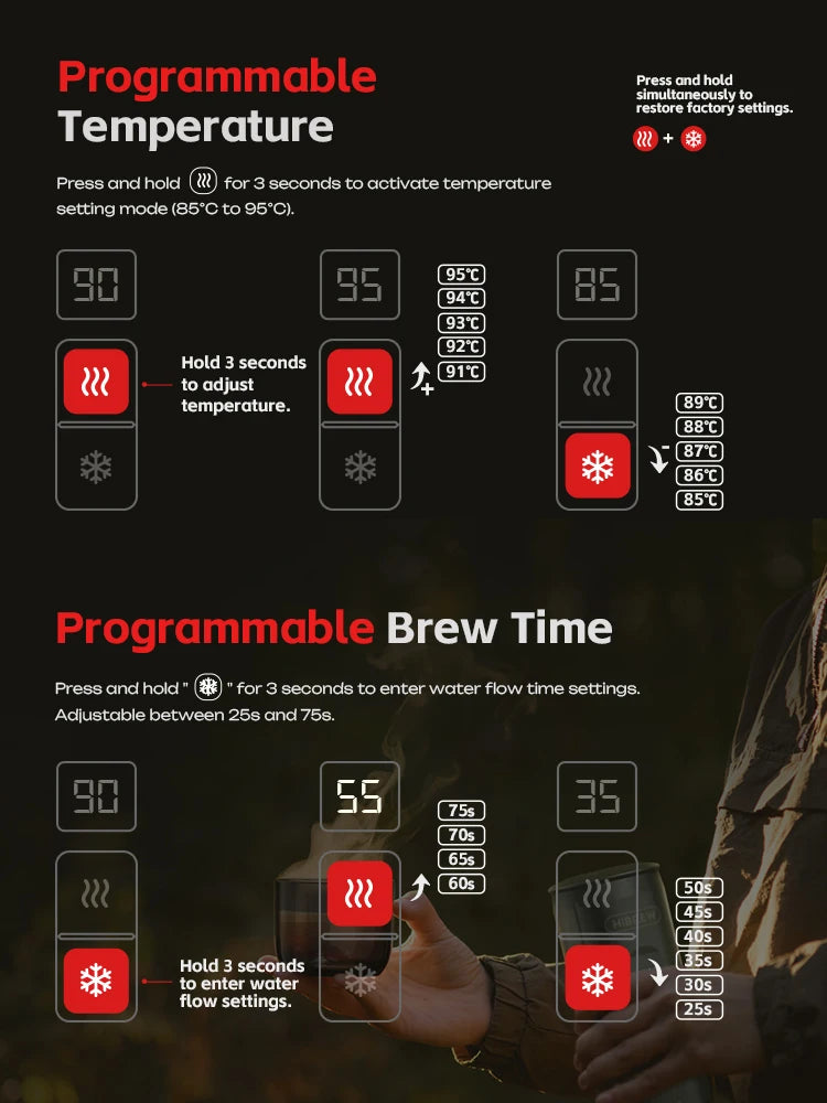 HiBREW H4C Portable Espresso Machine 3in1 Travel Coffee Maker 7500mAh Battery
