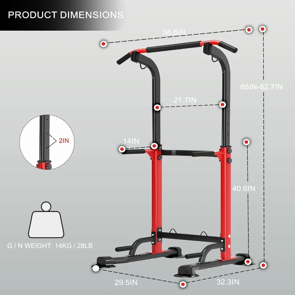 Power Tower Pull Up Bar And Dip Station Space Saving