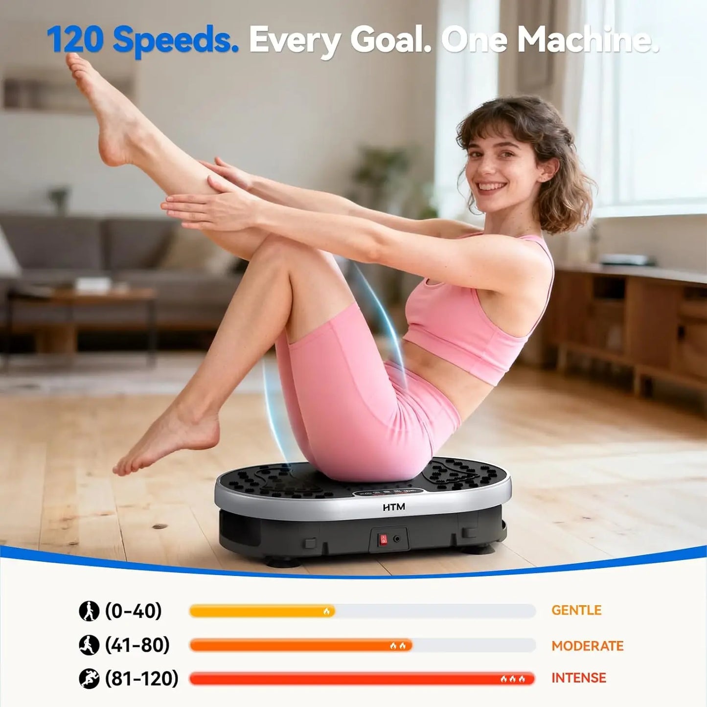 Vibration Plate Exercise Machine With 120 Speed Levels And 9 Preset Programs For Home Fitness Equipment Weight Loss