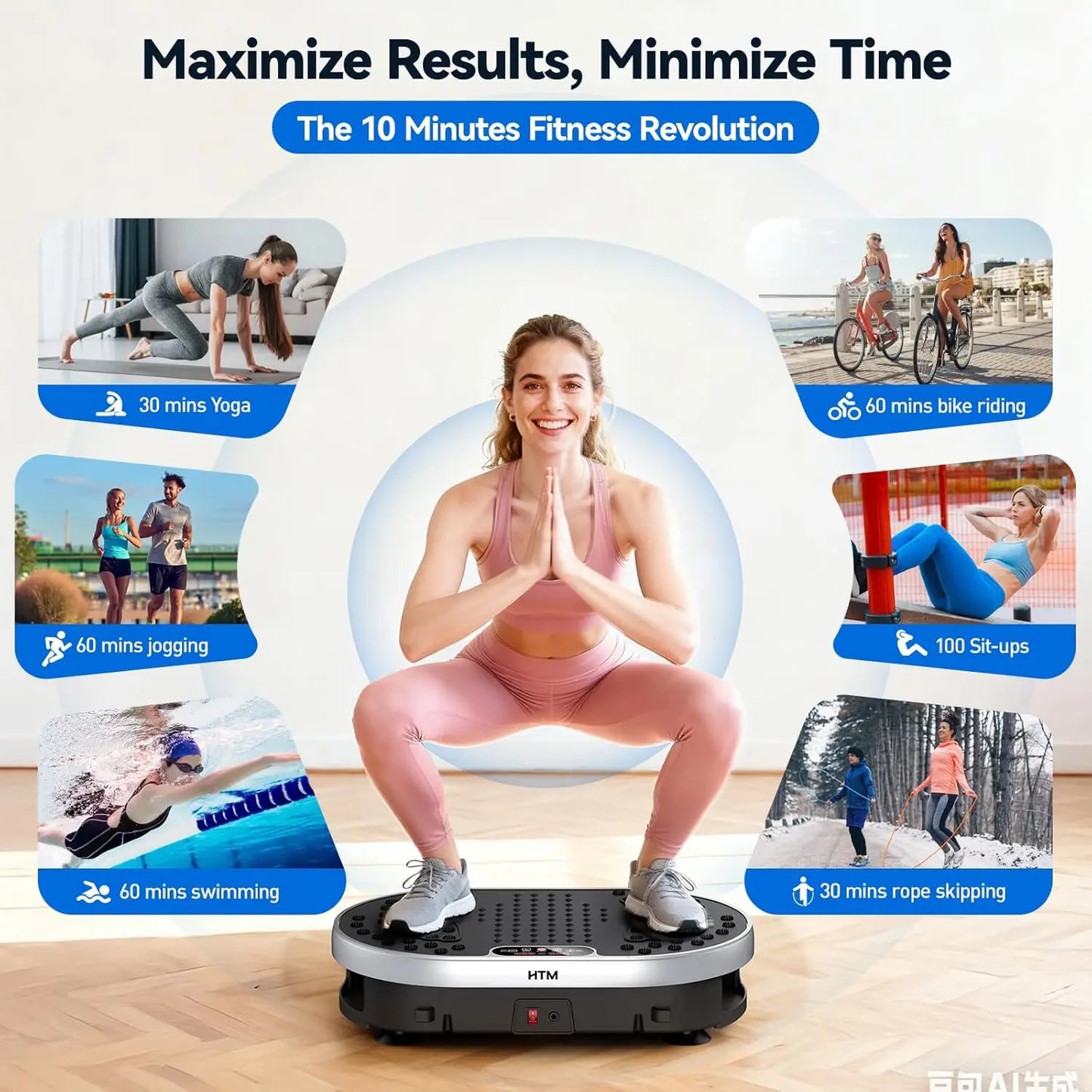 Vibration Plate Exercise Machine With 120 Speed Levels And 9 Preset Programs For Home Fitness Equipment Weight Loss